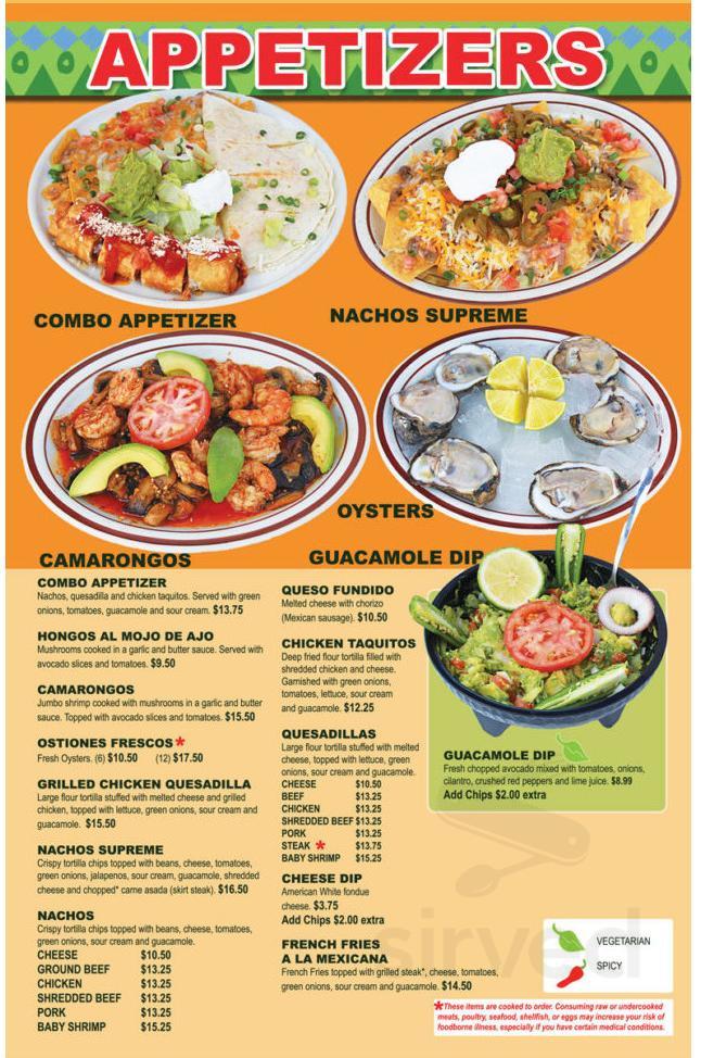 El Tapatio menu in Fruita, Colorado, USA