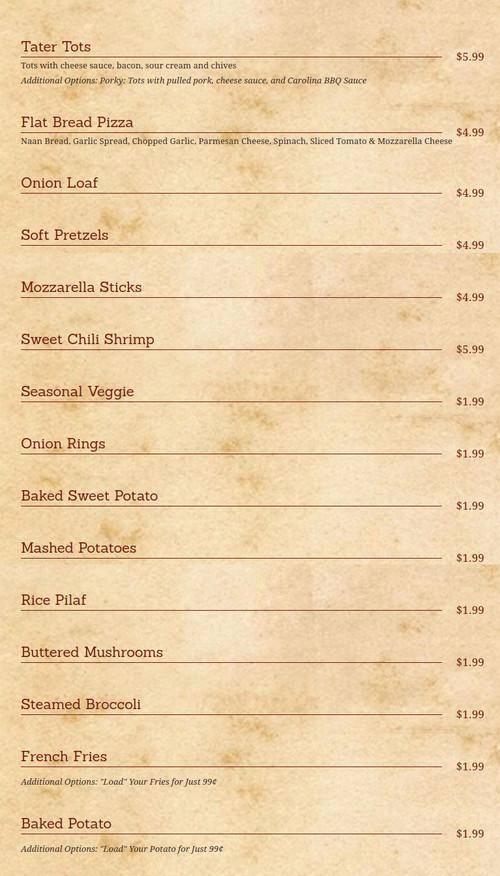 Hoss's Steak &amp; Sea House menu in State College, Pennsylvania, USA