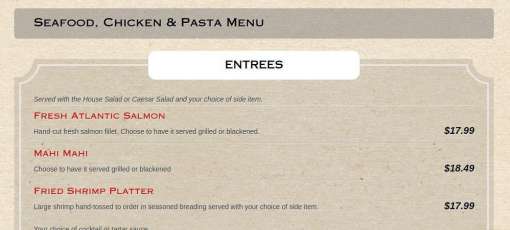 J.r. Cash's Grill And Bar Chapin Menu