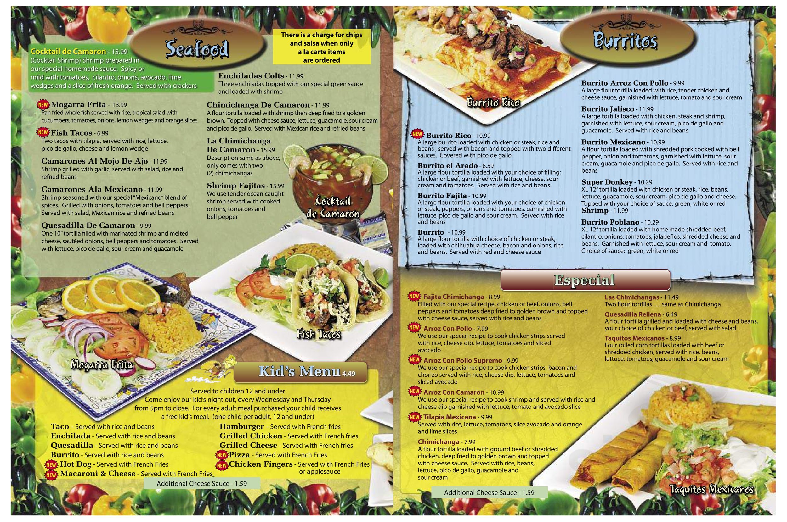 El Arado Mexican Grill menu in Indianapolis, Indiana, USA