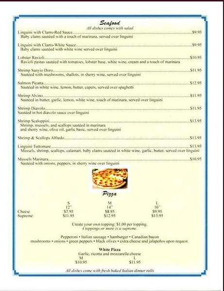 Napolis Italian Restaurant menu in Denton, Texas, USA