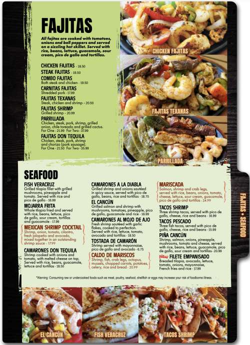 Don Tequila Mexican Restaurant menu in Naples, Florida, USA