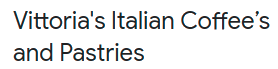 Vittoria's Italian Coffee's and Pastries Logo in Daytona Beach, Florida