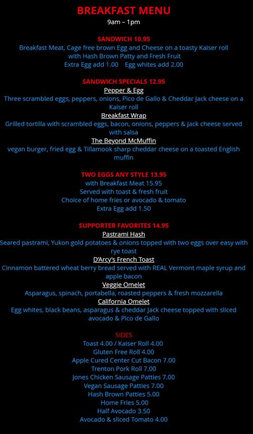 D'Arcy's Tavern menu in Bradley Beach, New Jersey, USA