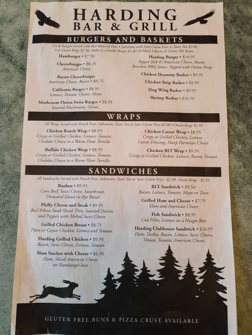 Harding Bar & Grill menu in Harding, Minnesota, USA