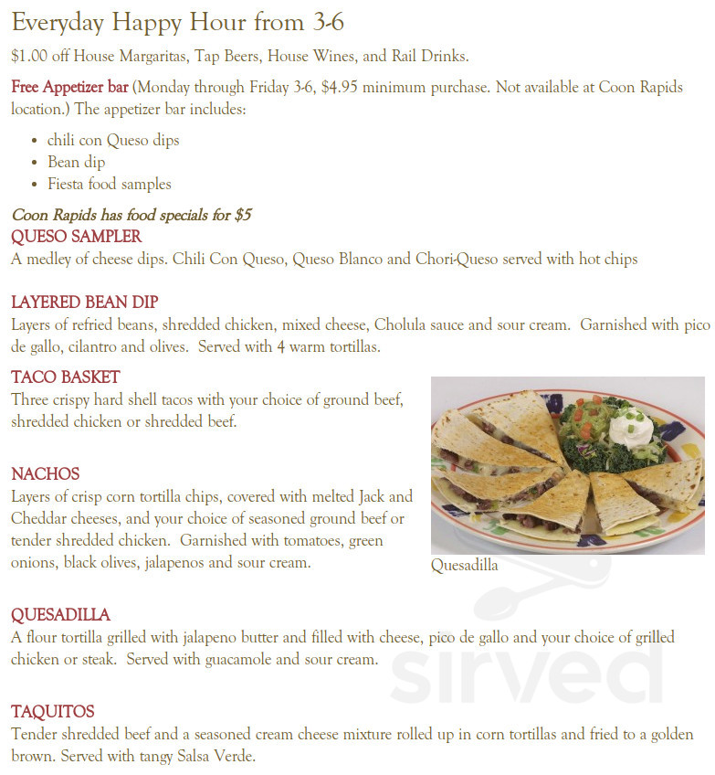 La Casita Restaurant menus in Waite Park, Minnesota, United States