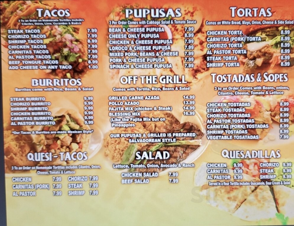 Blessing Restaurant menu in Hanover, Pennsylvania