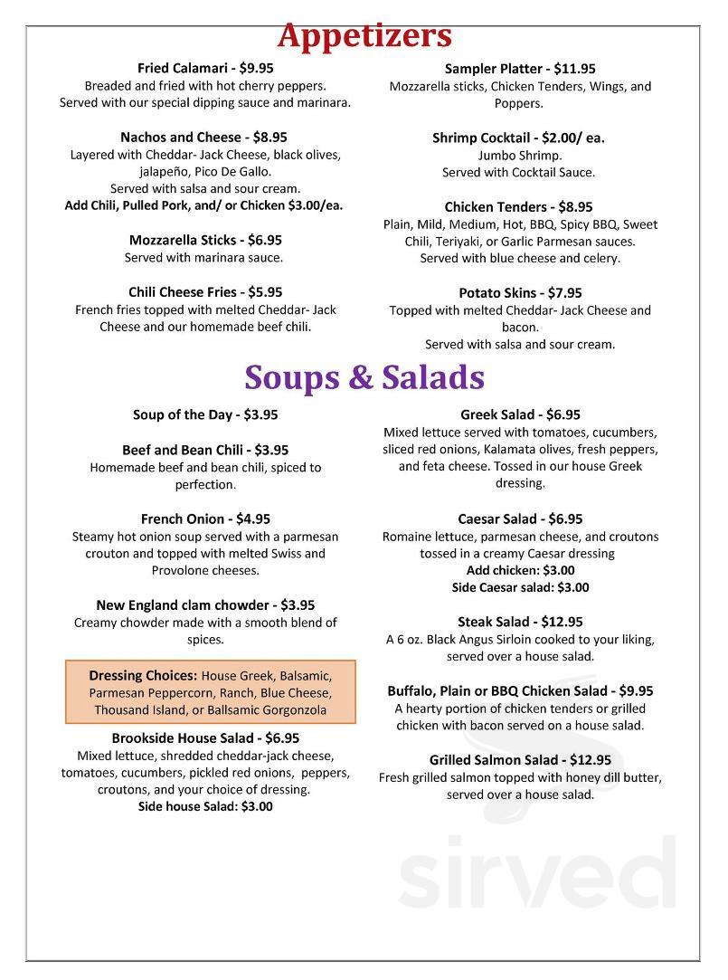 Brookside Bar & Grill menu in Higganum, Connecticut