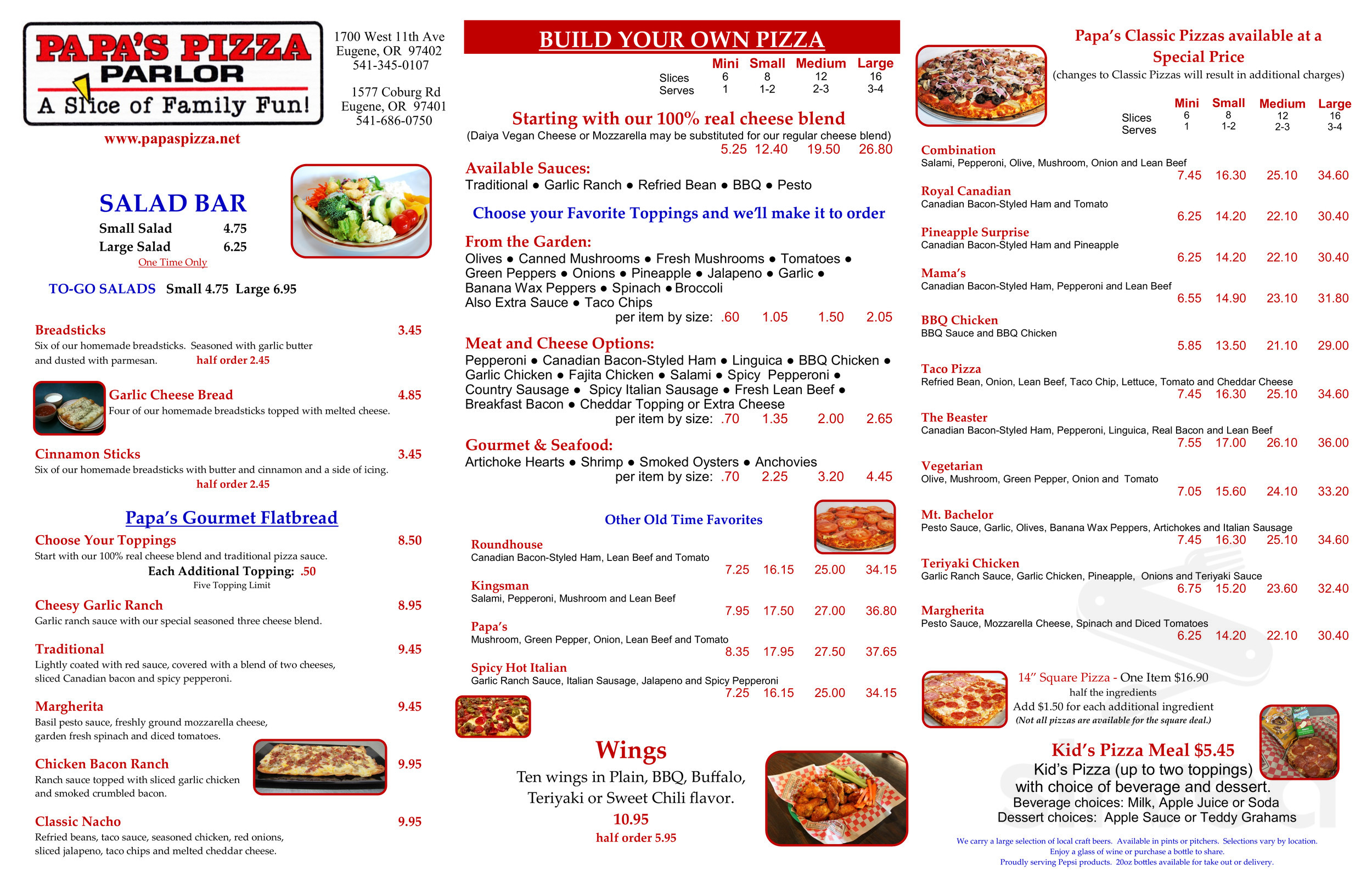 PAPA'S PIZZA PARLOR, Springfield - 4011 Main St - Menu, Prices & Restaurant  Reviews - Tripadvisor