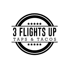 3 Flights Up Taps & Tacos Logo in Little Elm, Texas