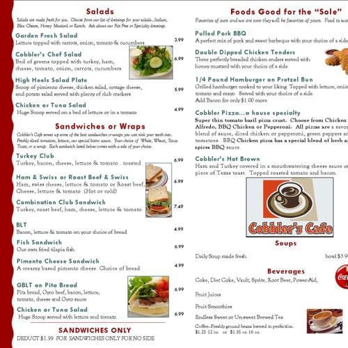 Cobbler's Cafe menu in Elizabethtown, Kentucky, USA