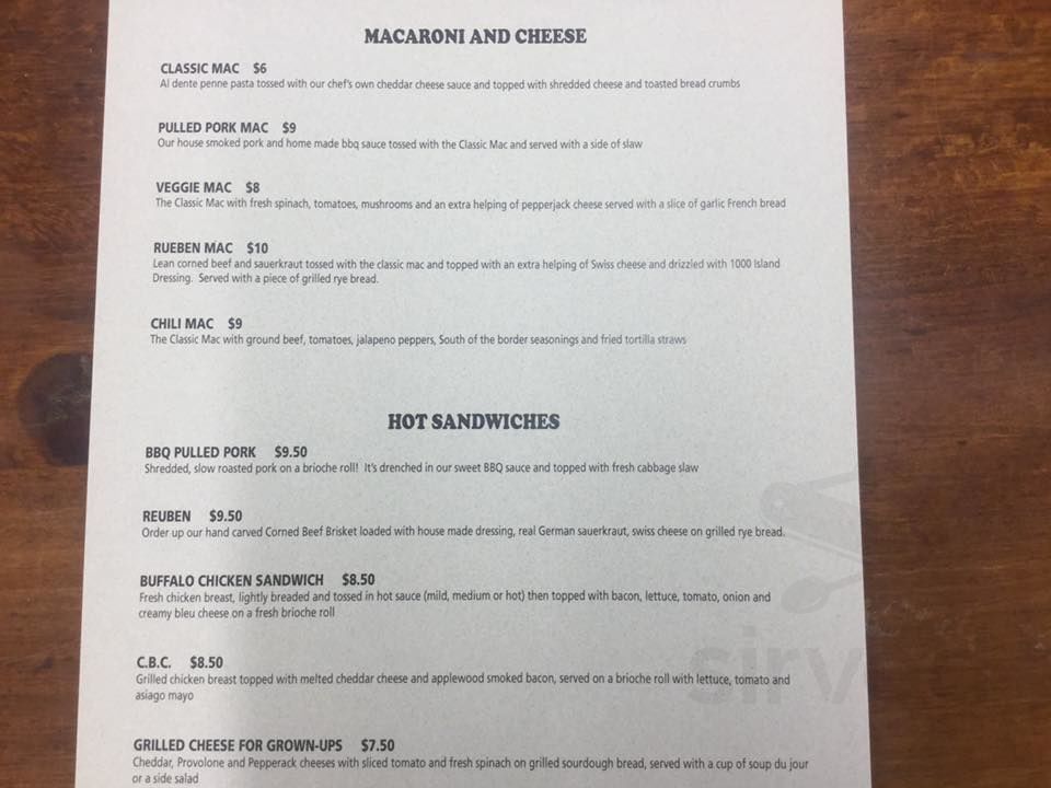 The Farmer's Table menu in Hamlin, New York, USA