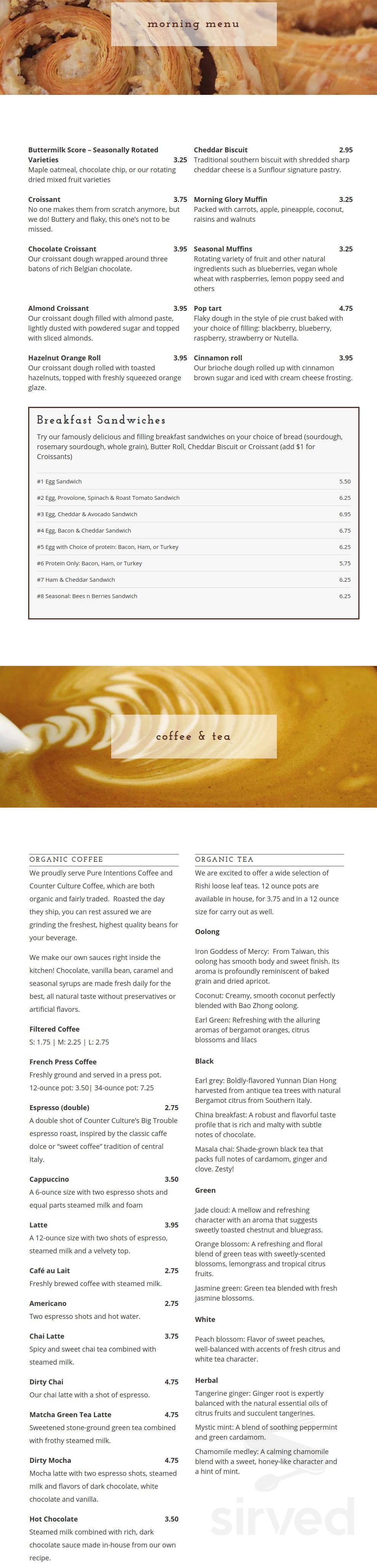 Sunflour Baking Company Menu In Charlotte North Carolina USA sunflour-baking-company-menu-in-charlotte-north-carolina-usa
