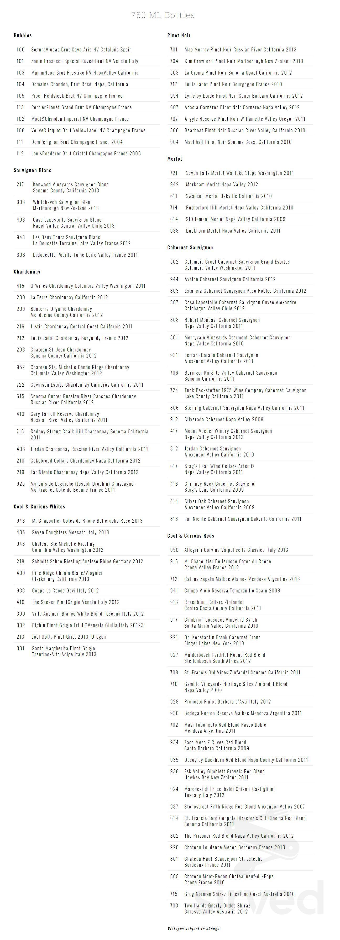 Menu - New York NY's The View Restaurant & Lounge | Sirved