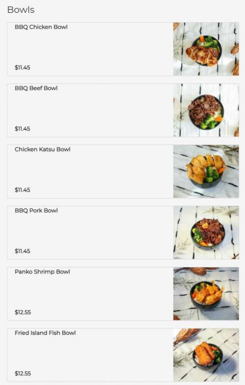 Tim's Hawaiian BBQ menu in Davis, California, USA