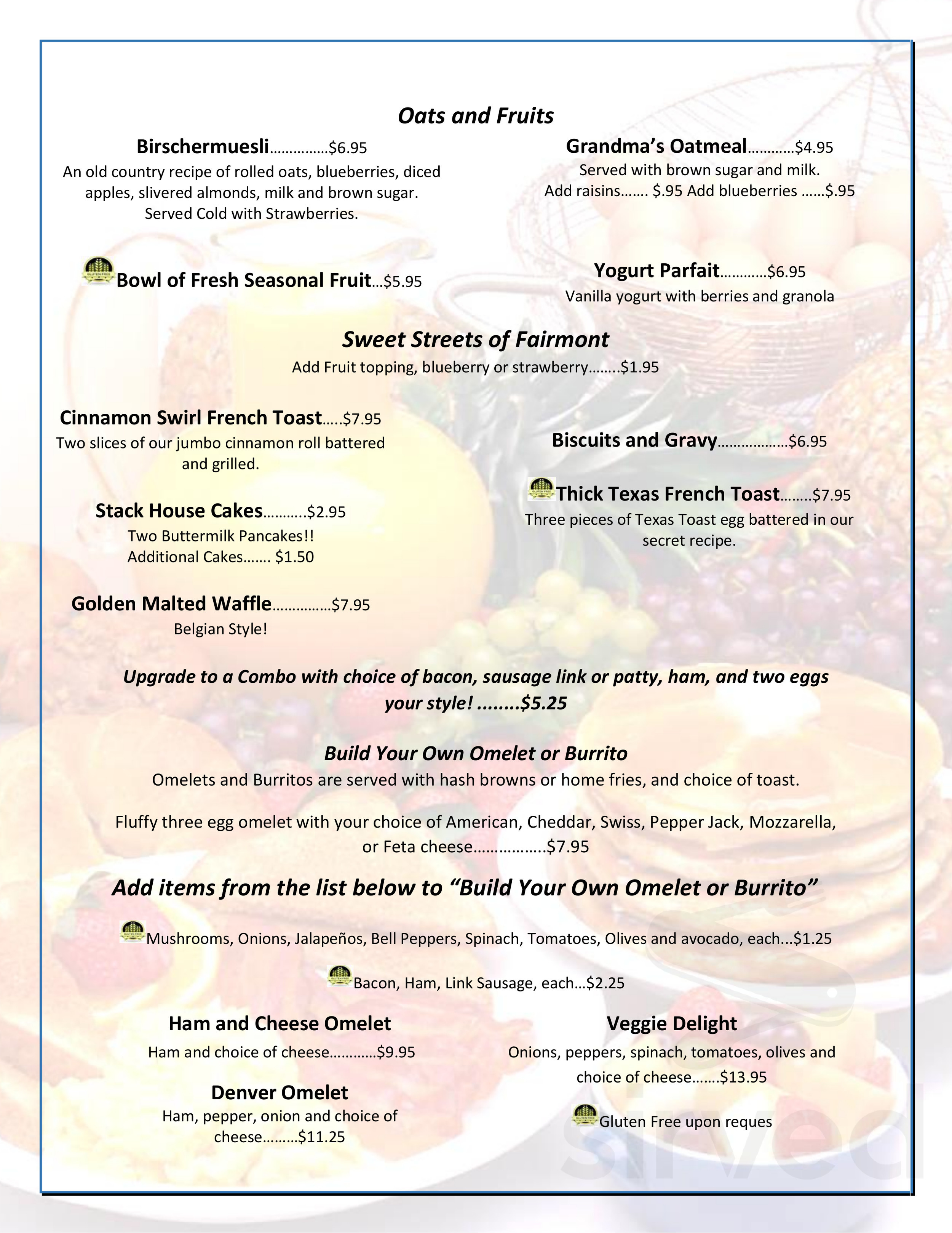 Menu - Anaconda MT's Fairmont Hot Springs Resort | Sirved