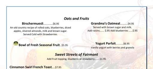 Menu for Fairmont Hot Springs Resort in Anaconda, MT | Sirved