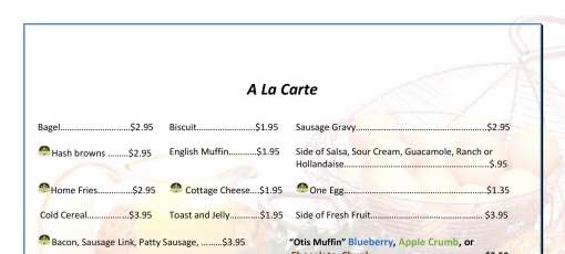 Menu for Fairmont Hot Springs Resort in Anaconda, MT | Sirved