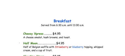 Menu for Fairmont Hot Springs Resort in Anaconda, MT | Sirved