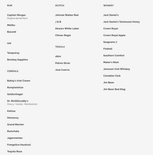 QC Family Entertainment menu in Moline, Illinois, USA