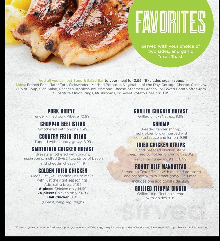 Izzy & Eddy's Restaurant menu in Tipton, Indiana, USA