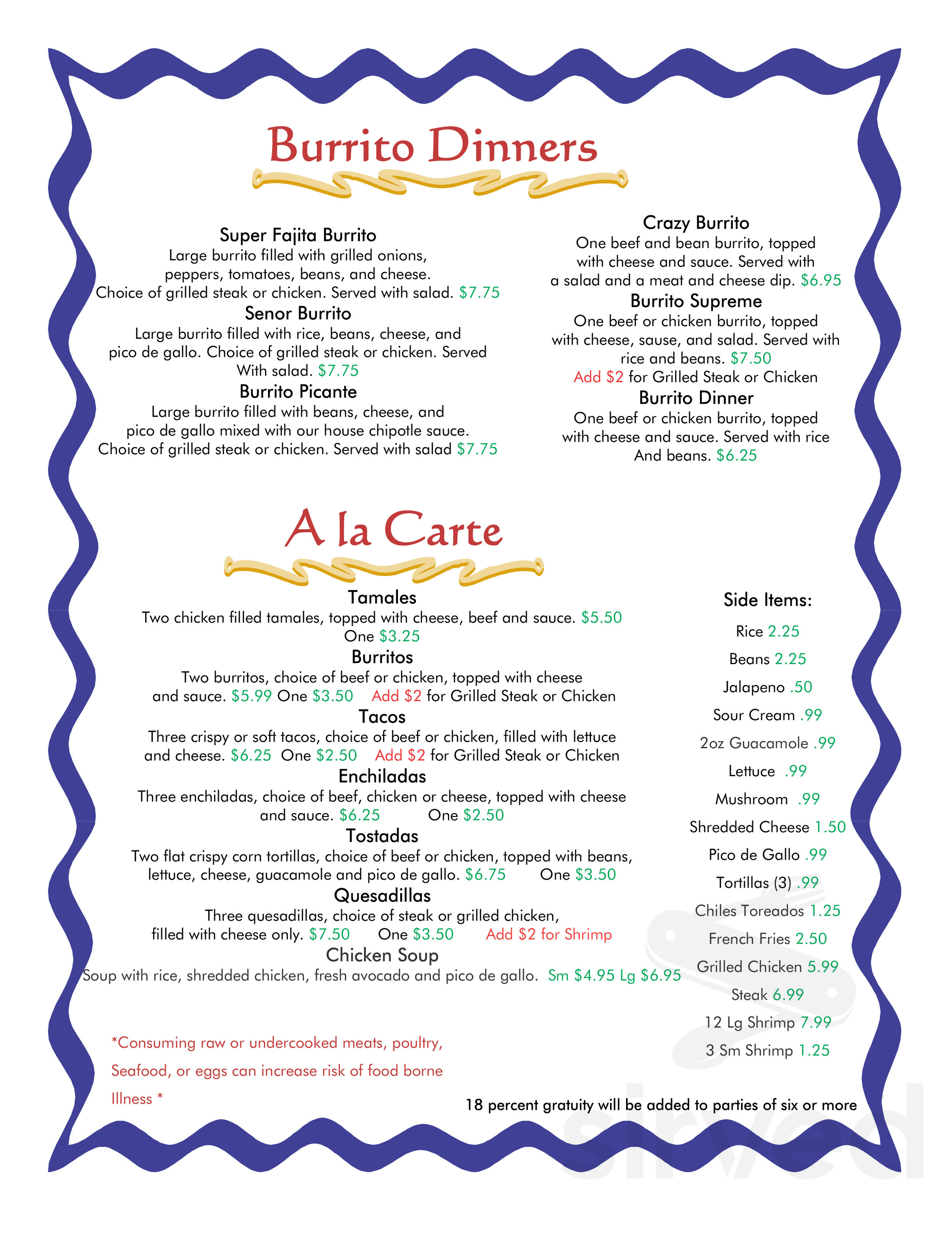 El Girasol menus in Cordele, United States