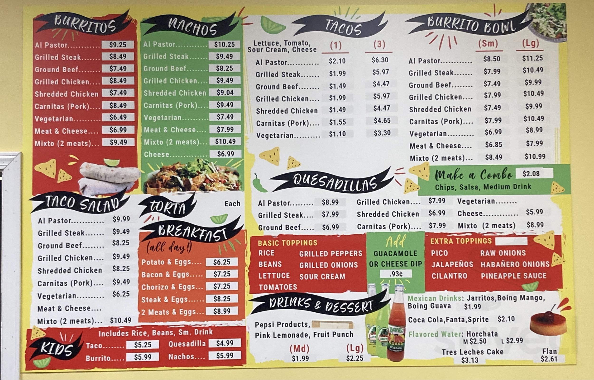 Burritos Fresh Mexican Grill menu in Clarksville, Tennessee, USA