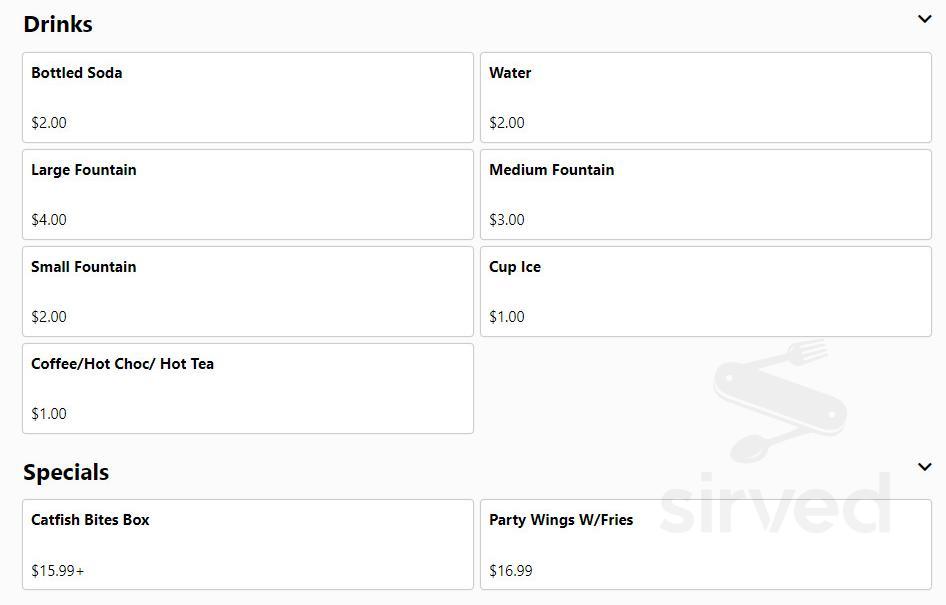 BERTHA'S SOUL FOOD BAR AND GRILL menu in Baltimore, Maryland, USA