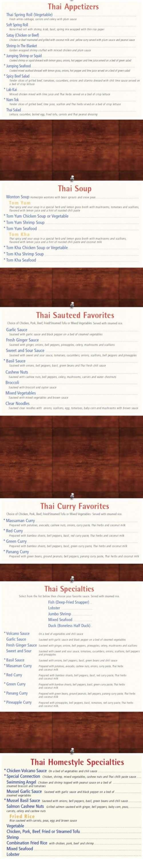 Sushi Thai Downtown menu in Naples, Florida, USA