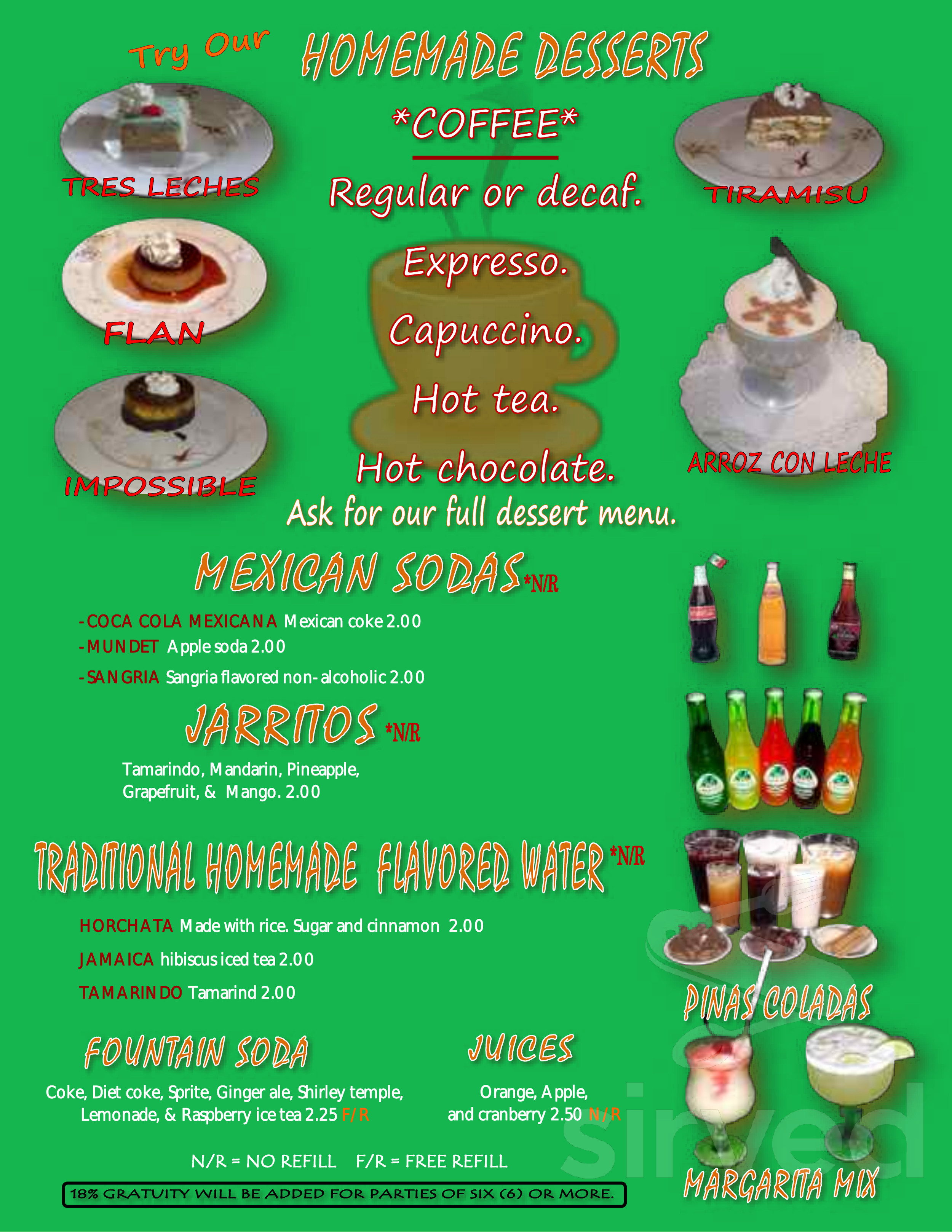 casa romero menu