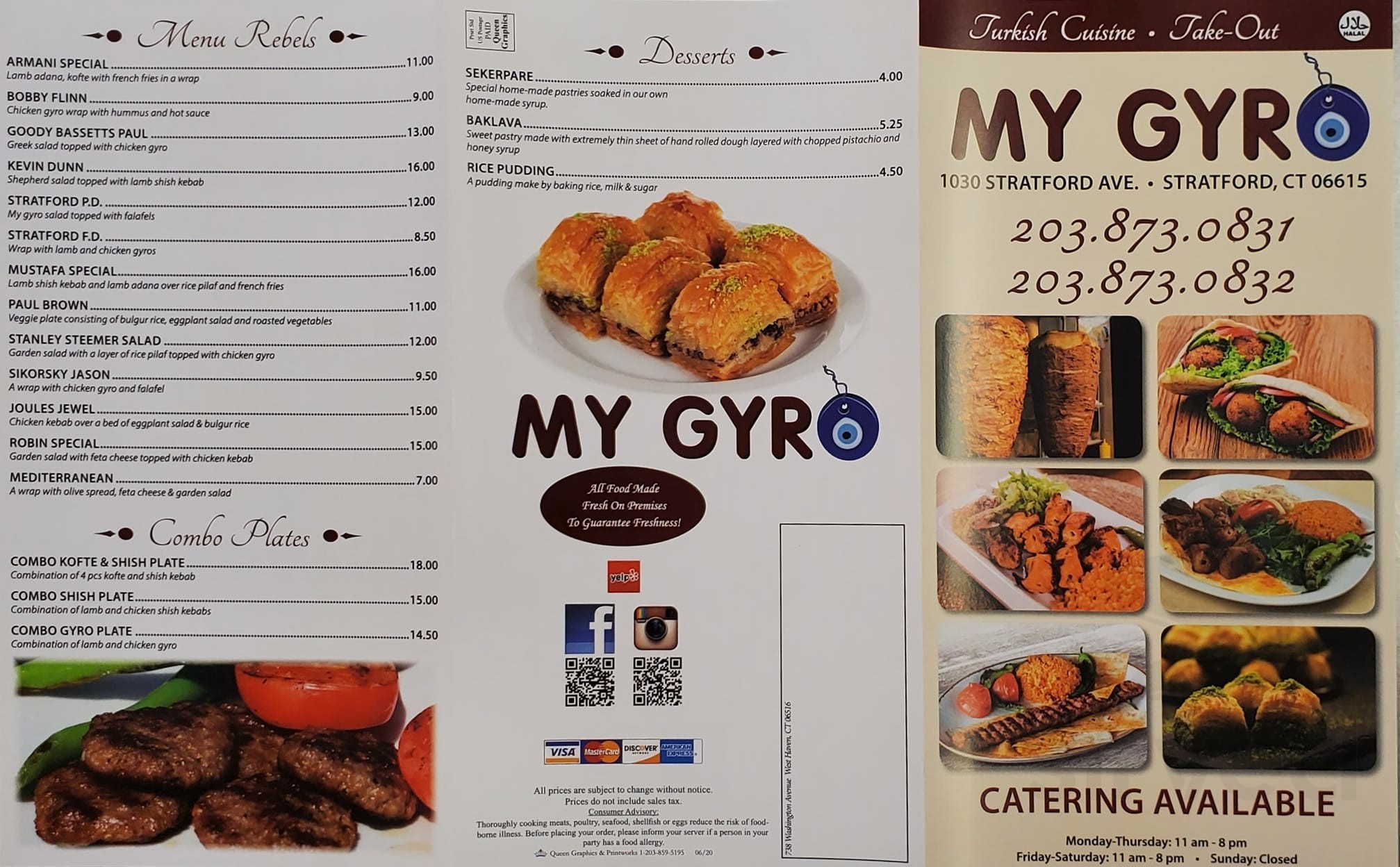 My Gyro Turkish Cuisine menu in Stratford, Connecticut