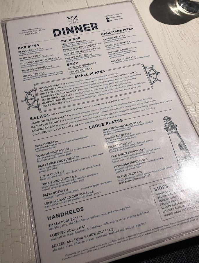 Arbor Ridge Menu Menu - Burr Ridge IL's The Hampton Social | Sirved