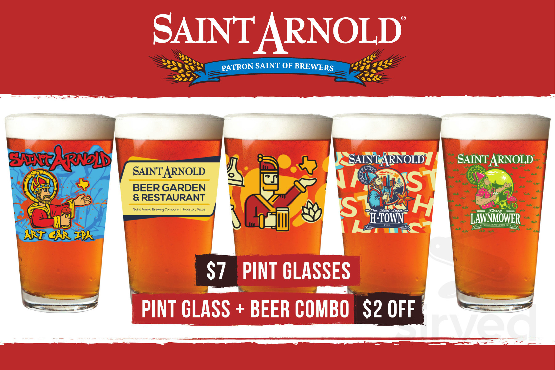 Saint Arnold Beer Garden menu in Houston, Texas, USA