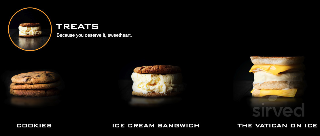 The Burger's Priest dessert menu in Toronto, Ontario
