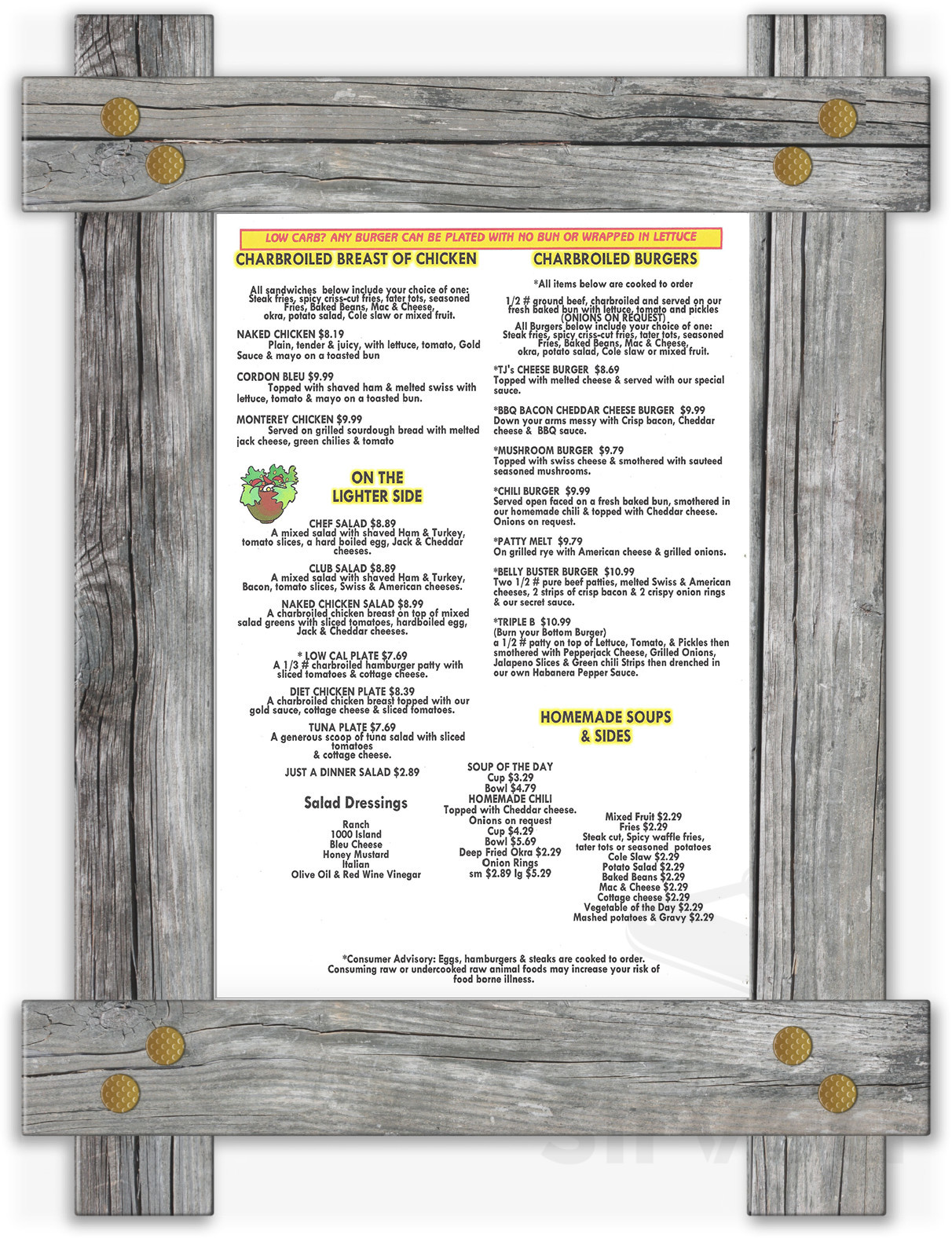 TJ's Homestyle Restaurant menus in Avondale, Arizona, United States
