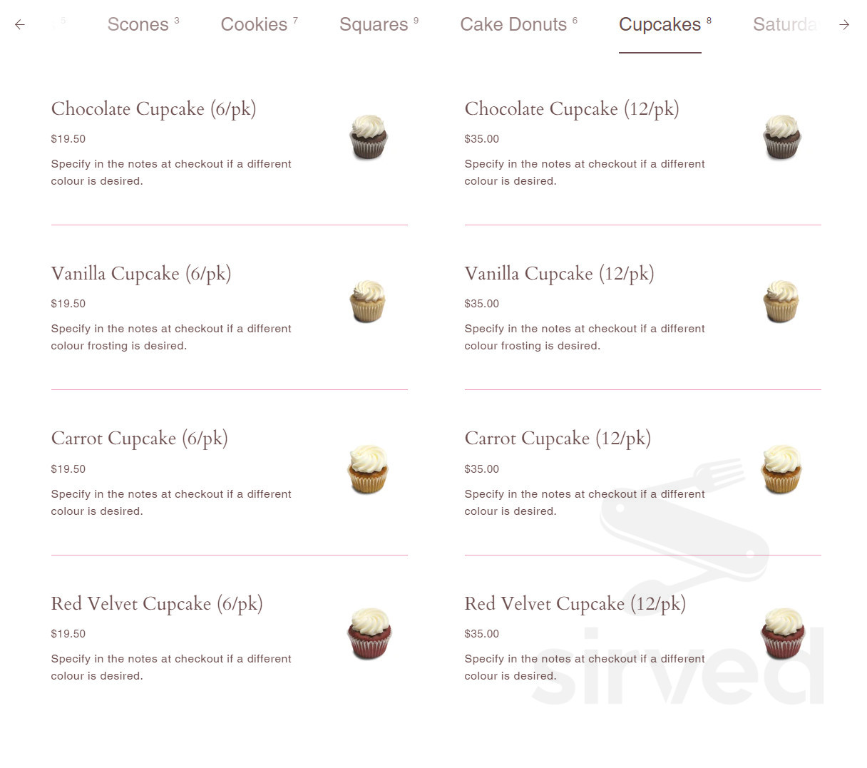 Celebrate gluten free menu in Edmonton, Alberta, Canada