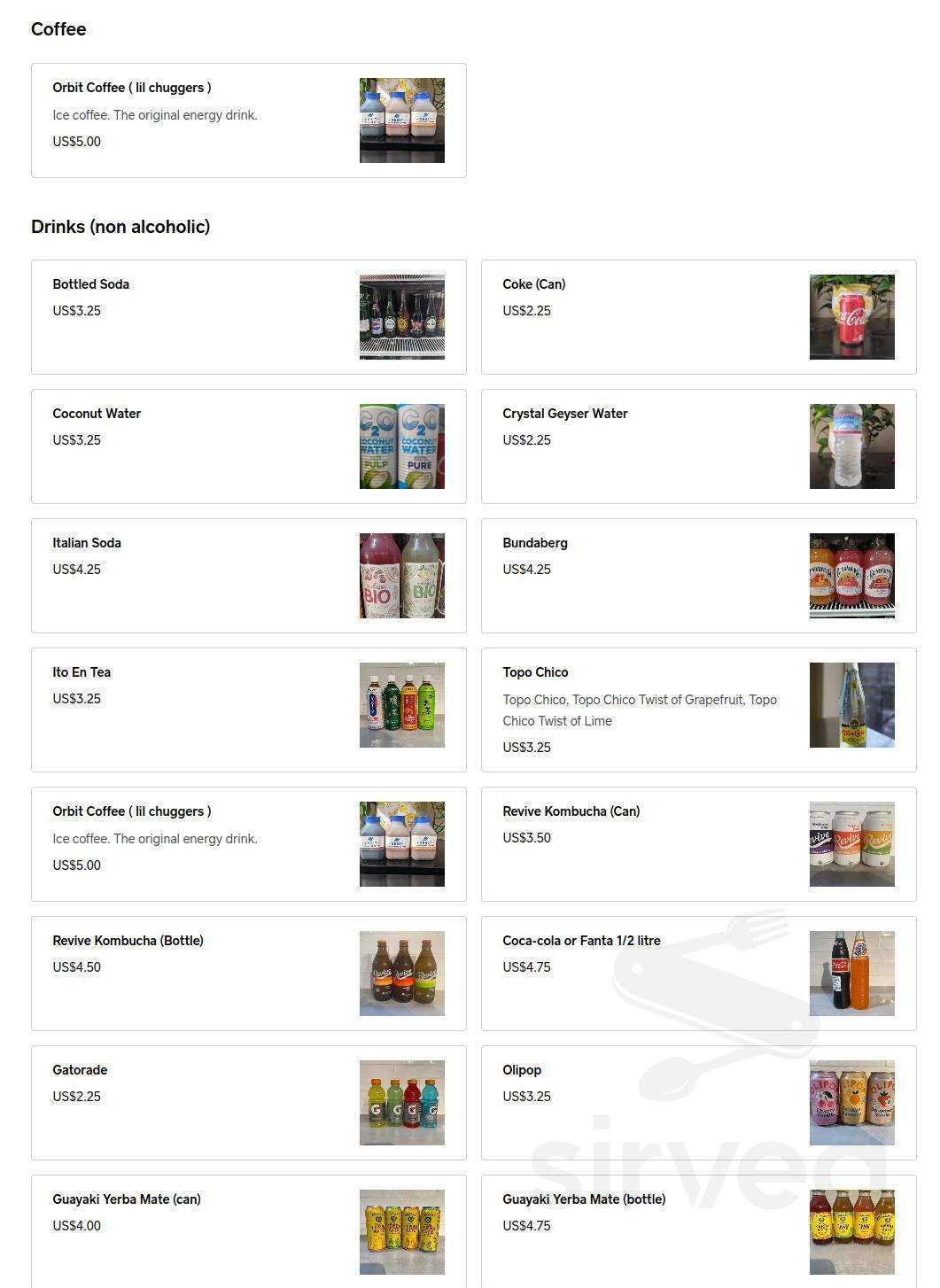 Lucinda's Deli & More menu in San Francisco, California, USA