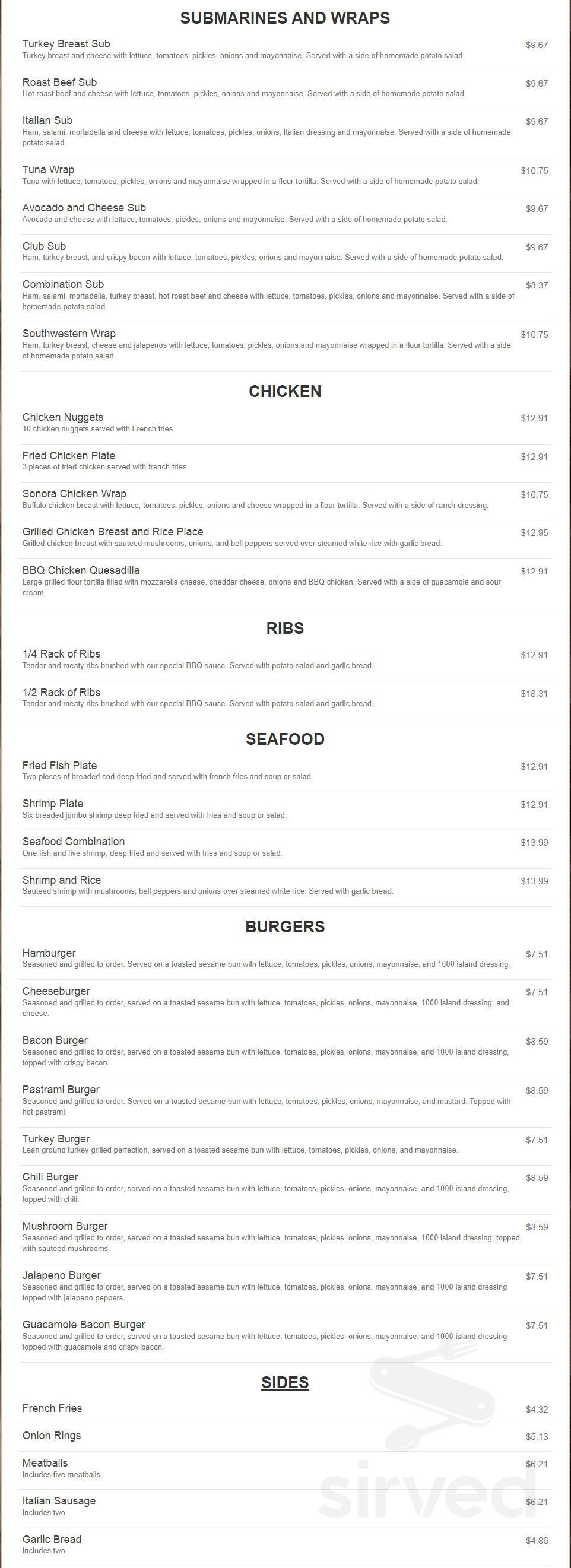 Nenos Menu Menu - Torrance CA's Neno's Cafe | Sirved