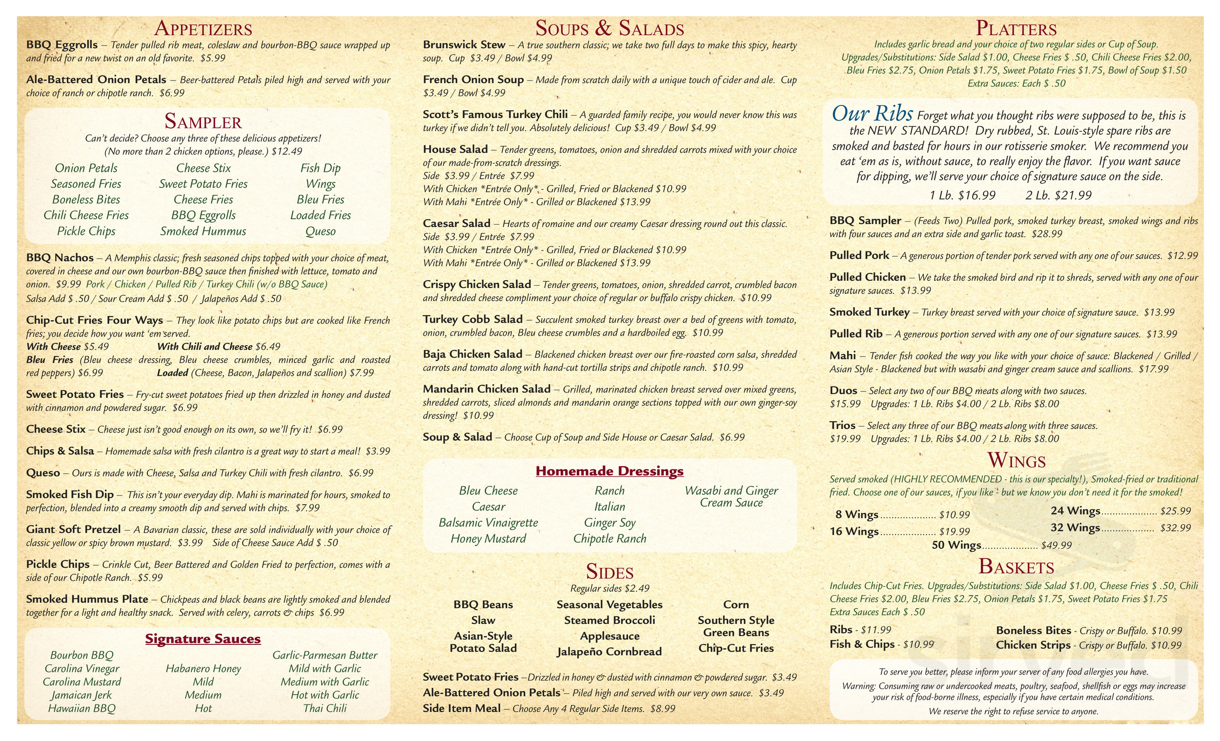 The Broken Barrel Tavern menu in Palm Bay, Florida, USA