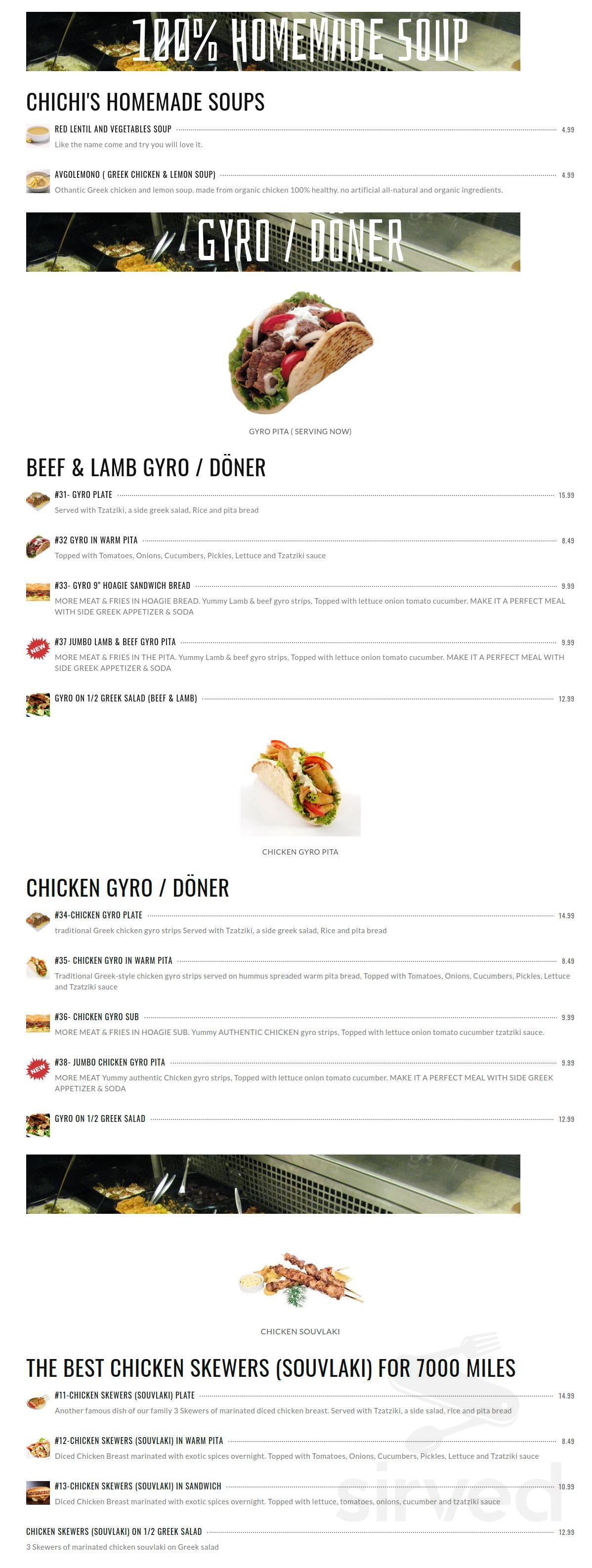 Mythpoint menu in Westlake Village, California