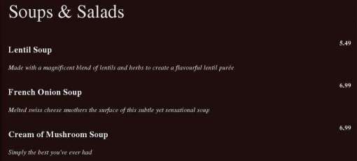 Menu for Adonis Restaurant in Oakville, ON | Sirved