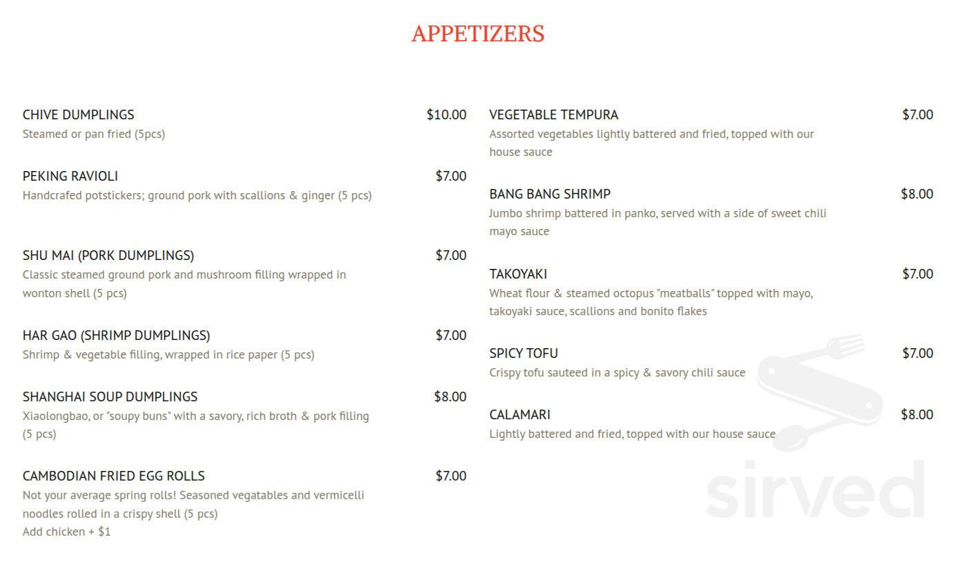 Jiaozi 88 menu in New Hartford, New York, USA