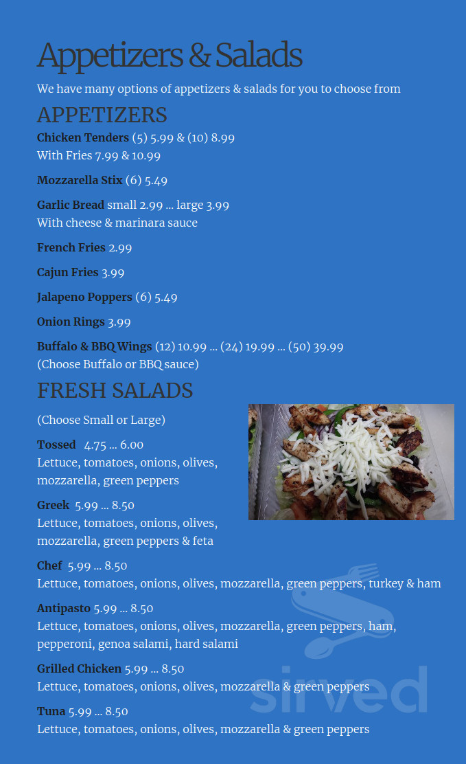 Cherry Brook Pizza & Grocery menu in Canton, Connecticut