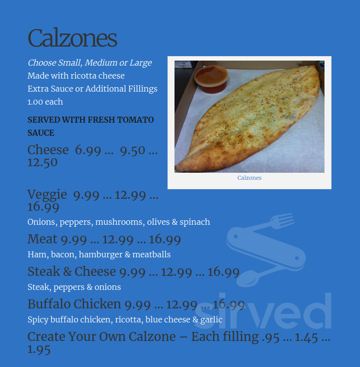 Cherry Brook Pizza & Grocery menu in Canton, Connecticut