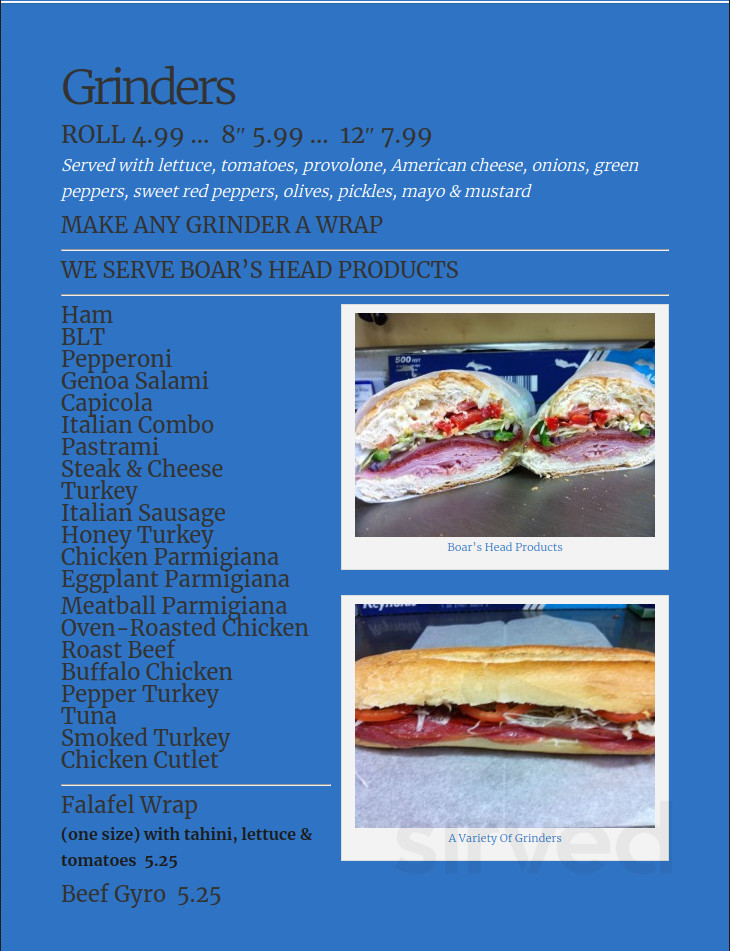 Cherry Brook Pizza & Grocery menu in Canton, Connecticut