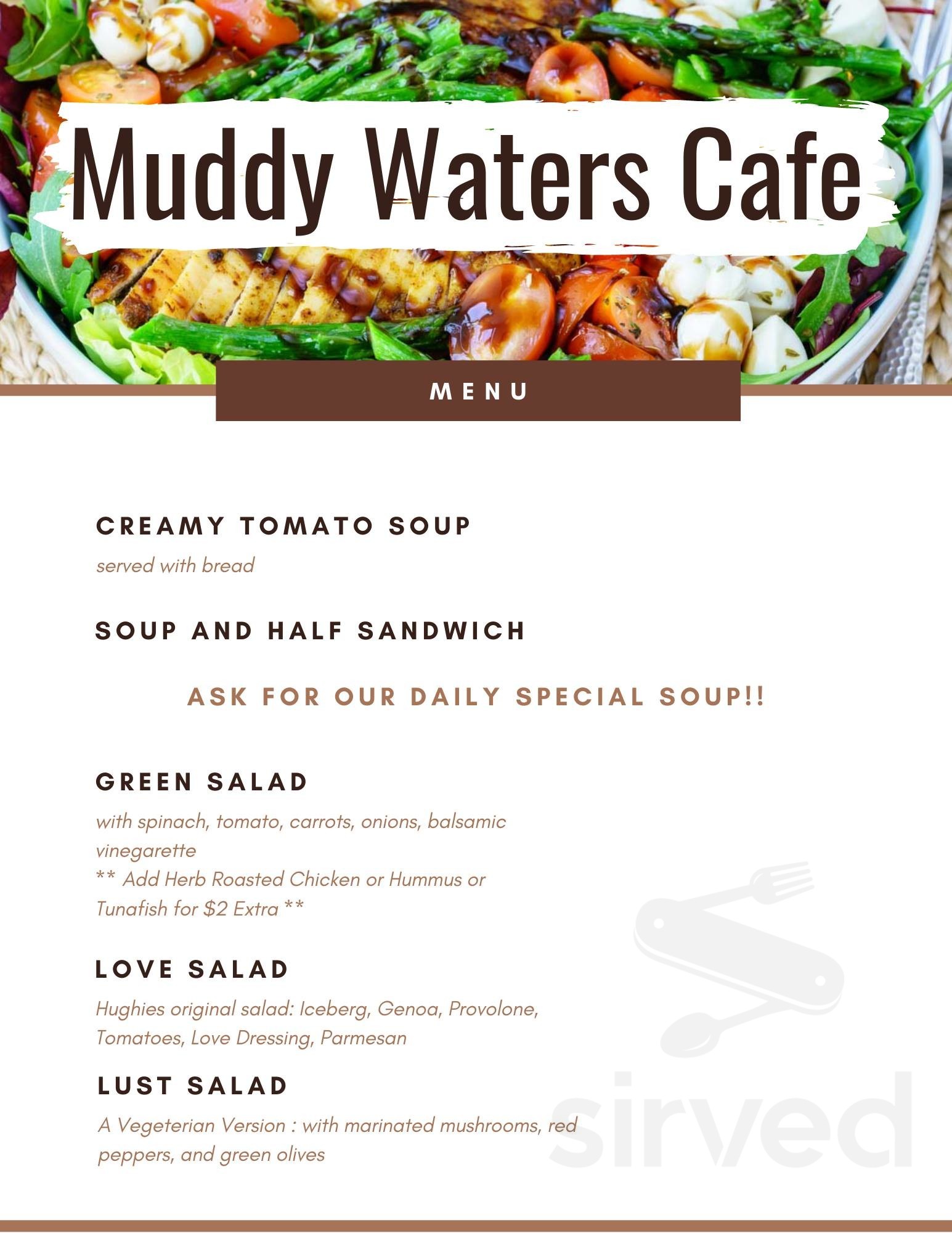 Muddy Waters Cafe menu in New London, Connecticut