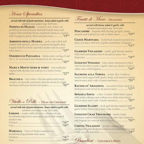 Villaggio's Ristorante Italiano menu in Lutz, Florida, USA