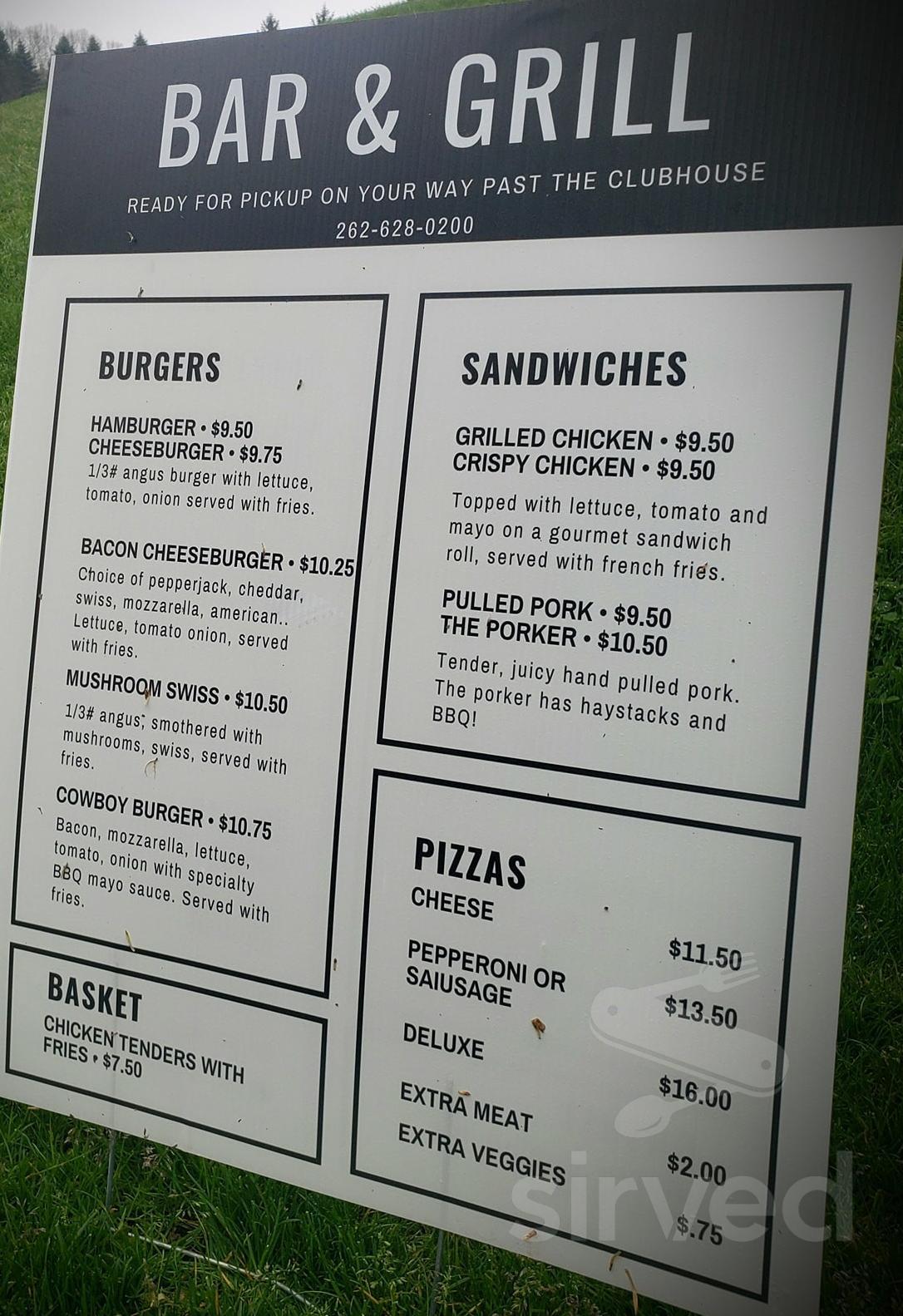 Menu Richfield WI #39 s Kettle Hills Golf Course Sirved Menu Richfield WI #39 s Kettle Hills Golf Course Sirved