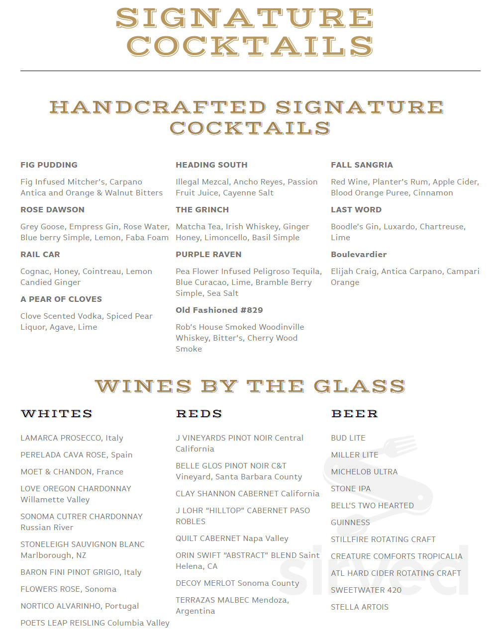 Bottles & Bones menus in Suwanee, United States