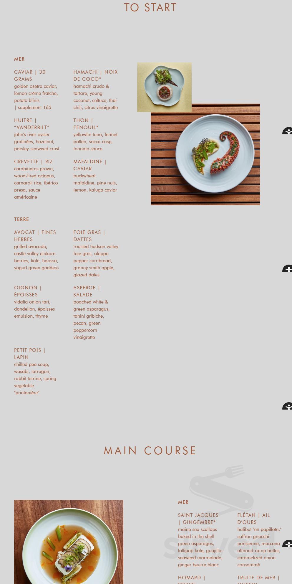 Le Pavillon menu in New York, New York, USA